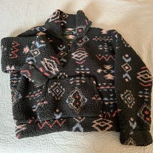 Boho Super Soft Cropped 1/4 Zip Pullover Sweatshirt.